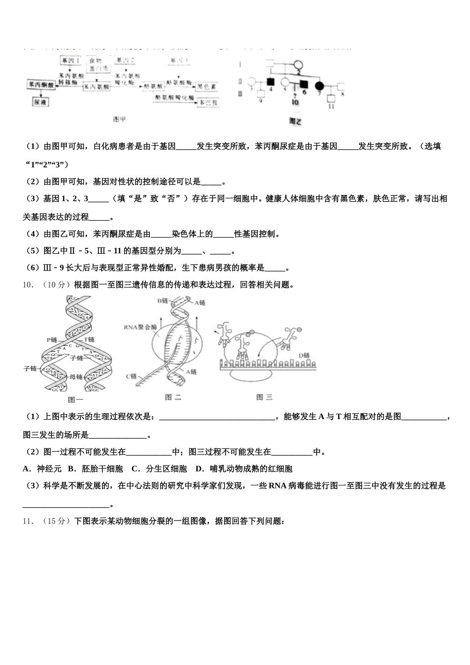 2024-2025学年四川省成都列五中学高一生物第二学期期末达标检测试题含解析_第3页