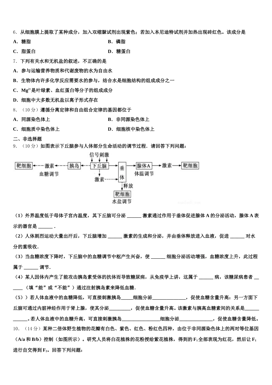 2025年四川省宜宾市生物高一下期末统考模拟试题含解析_第2页