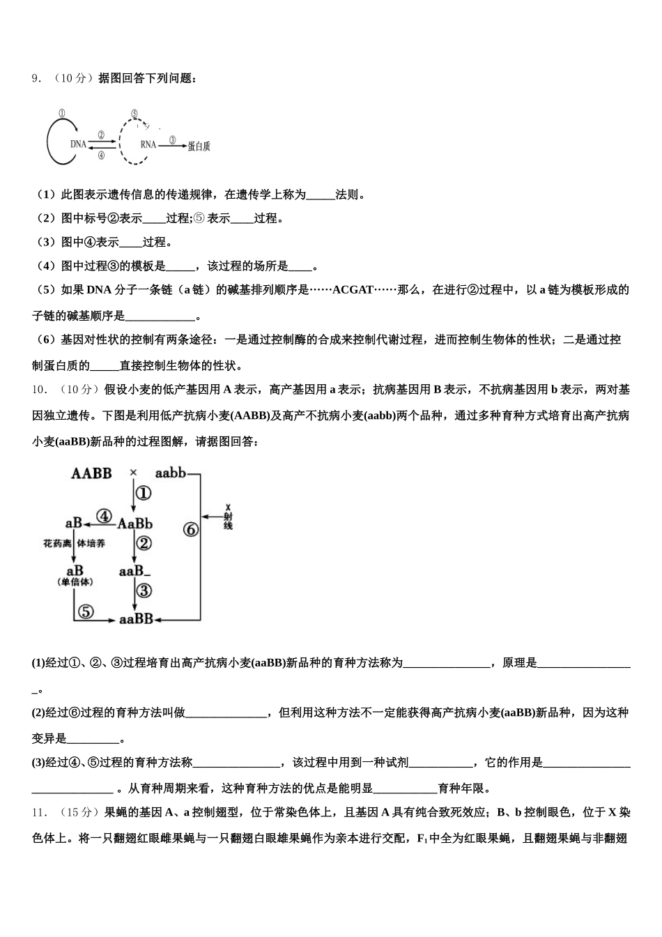 四川省西昌市2025年生物高一下期末联考模拟试题含解析_第3页