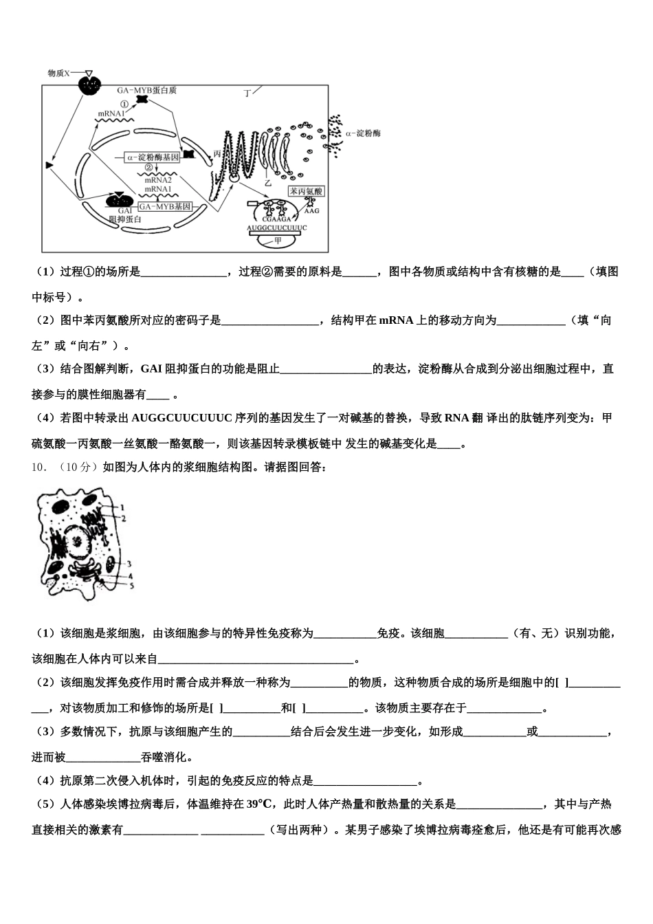 四川省广安市邻水县邻水实验学校2025年生物高一下期末综合测试试题含解析_第3页