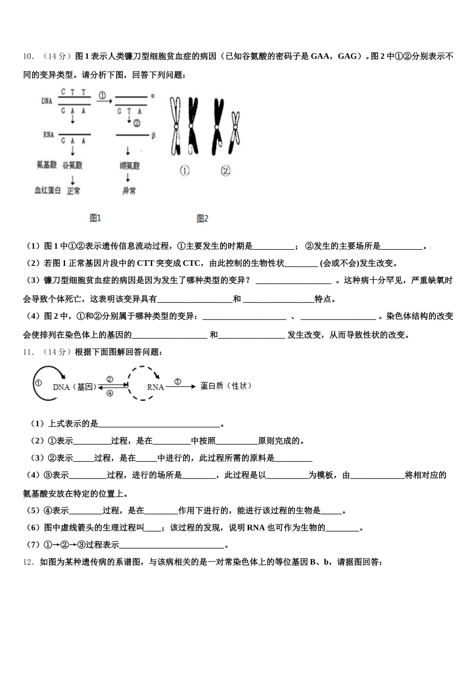 2025届四川省重点中学生物高一第二学期期末调研试题含解析_第3页