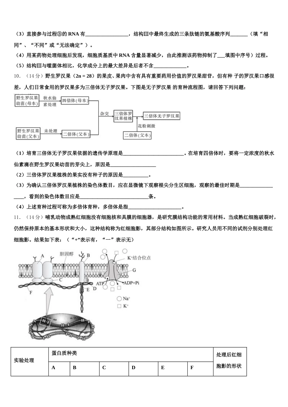 2024-2025学年四川省仁寿第一中学高一下生物期末监测试题含解析_第3页