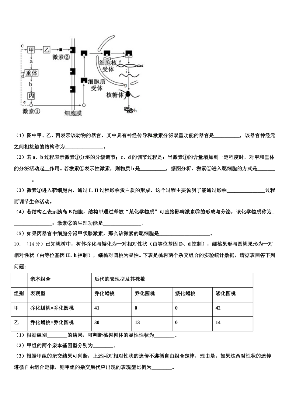 2024-2025学年甘肃省武威市第一中 高一下生物期末考试试题含解析_第3页