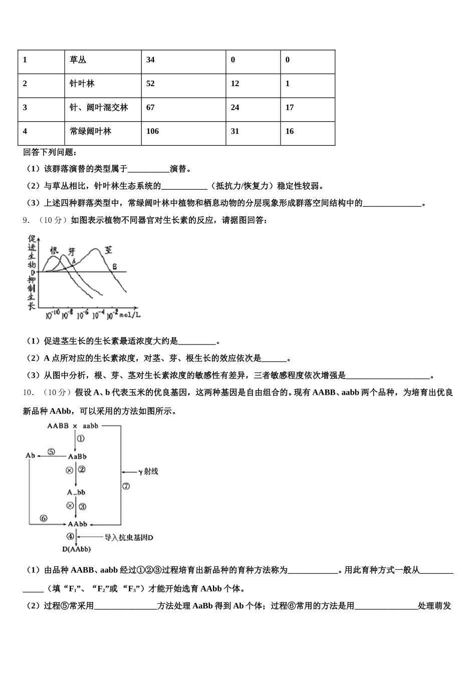 兰州第一中学2024-2025学年生物高一下期末达标测试试题含解析_第3页