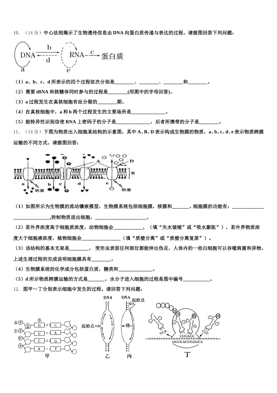 甘肃省定西市陇西二中2025年生物高一第二学期期末复习检测模拟试题含解析_第3页