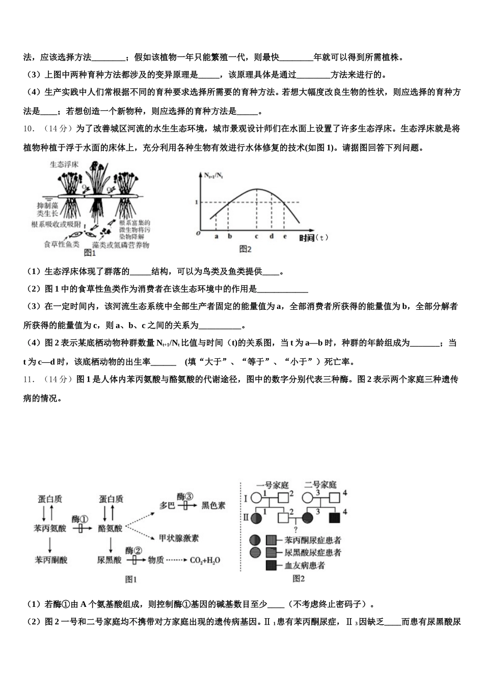 甘肃省白银市二中2024-2025学年高一生物第二学期期末联考模拟试题含解析_第3页
