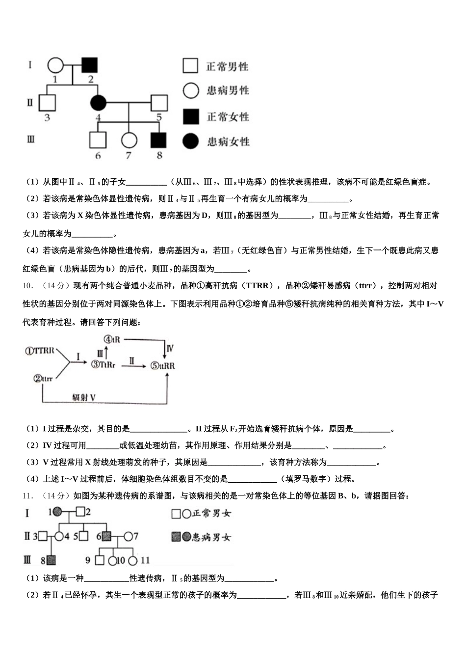 2024-2025学年甘肃省兰州一中生物高一第二学期期末学业水平测试模拟试题含解析_第3页