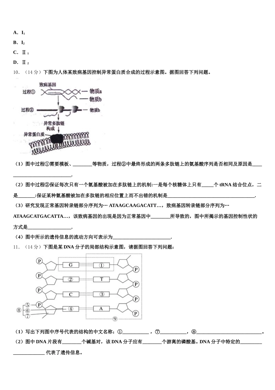 甘肃省兰州市五十一中2025届生物高一下期末预测试题含解析_第3页