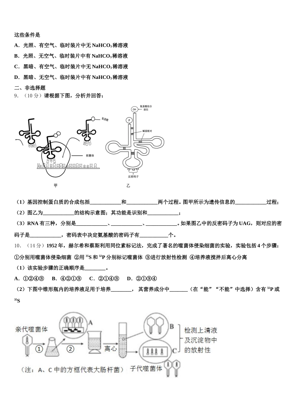2025年甘肃省白银市会宁四中生物高一第二学期期末经典试题含解析_第3页