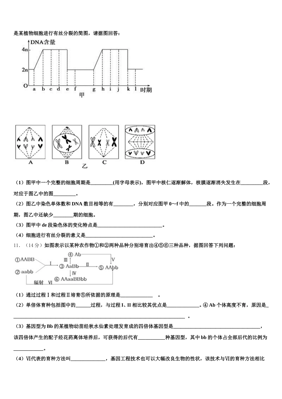 2025届甘肃省武威市武威十八中高一下生物期末监测试题含解析_第3页