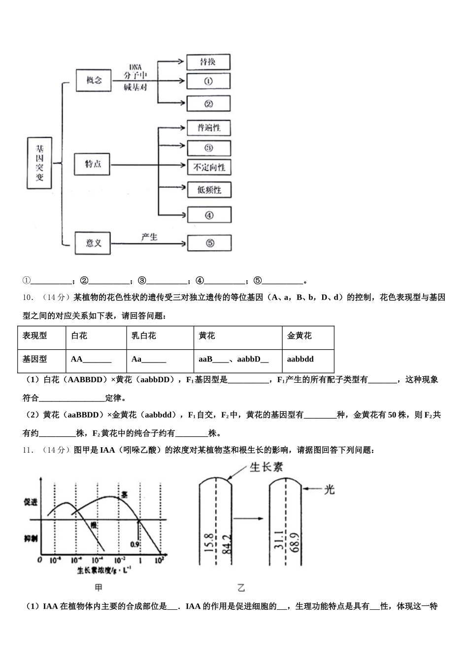 甘肃省武威市天祝一中2025年生物高一第二学期期末复习检测试题含解析_第3页