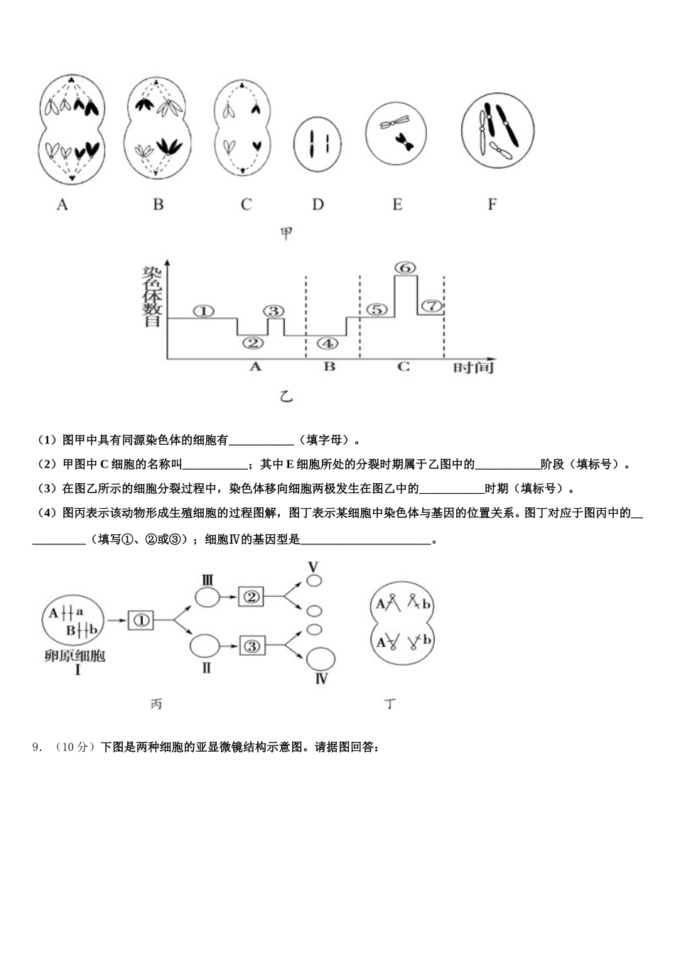 2025届甘肃省兰州市第五中学生物高一第二学期期末综合测试试题含解析_第3页