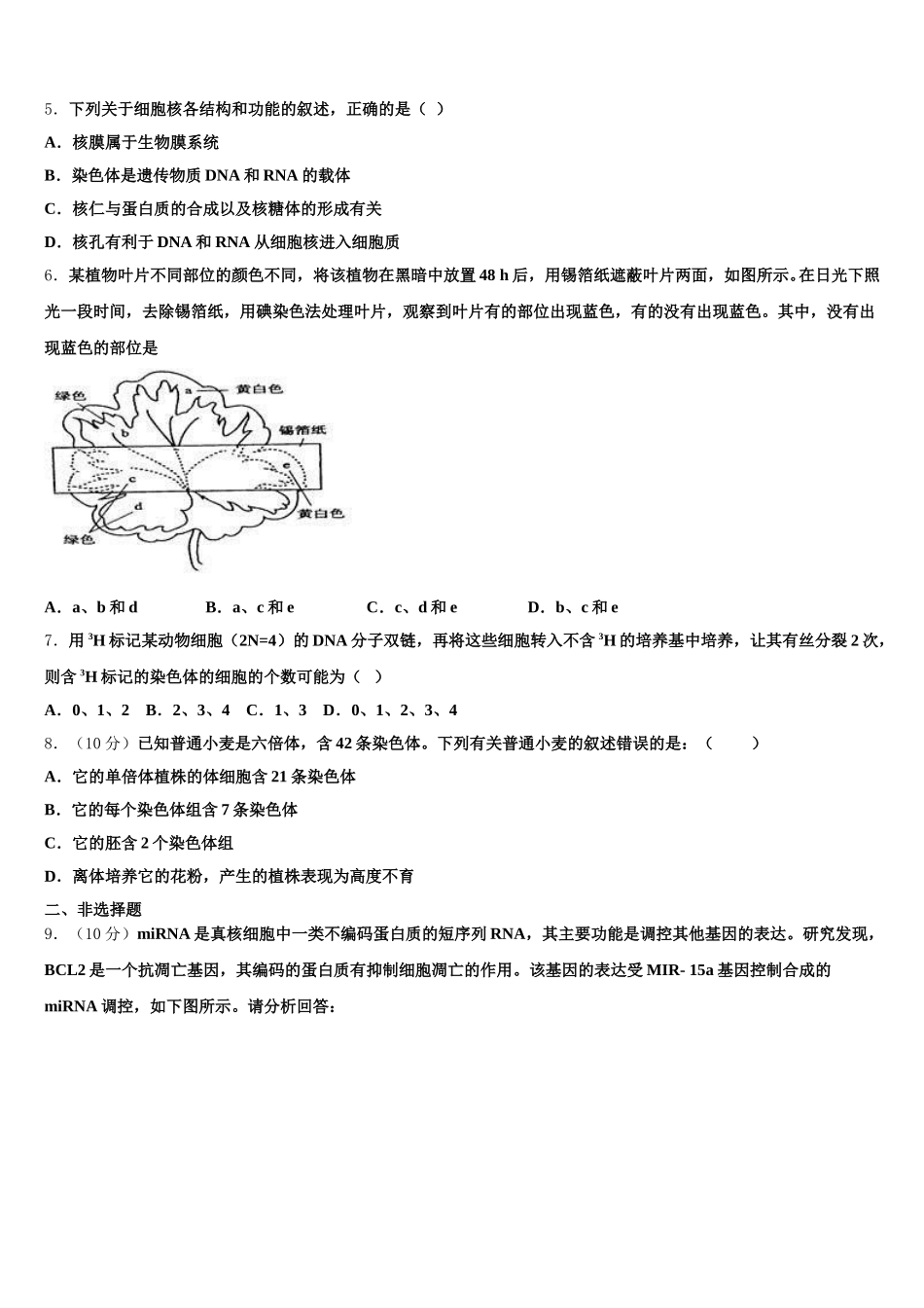 甘肃省武山一中2025届高一下生物期末教学质量检测试题含解析_第2页