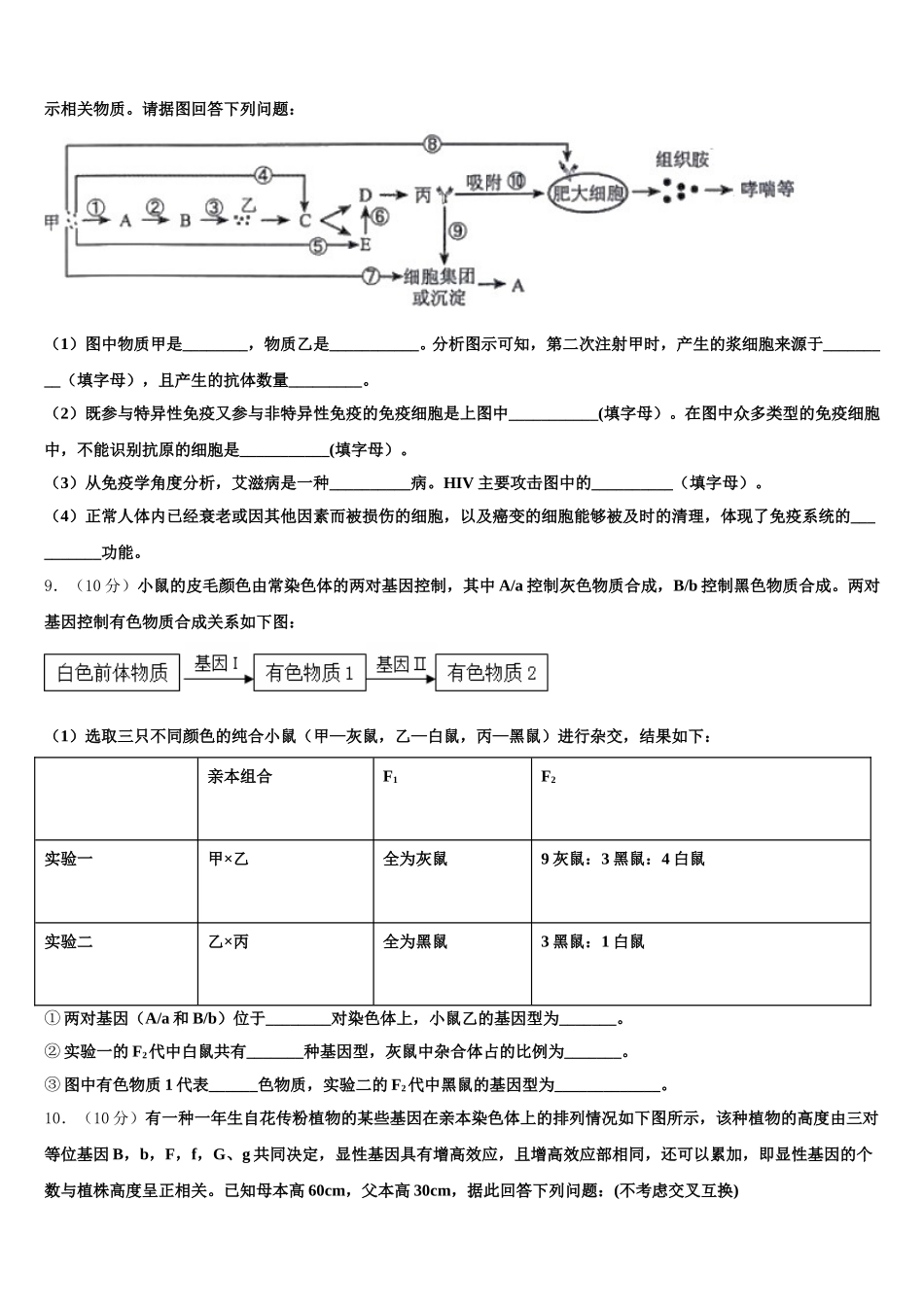 2025年甘肃省宁县二中高一生物第二学期期末考试模拟试题含解析_第2页