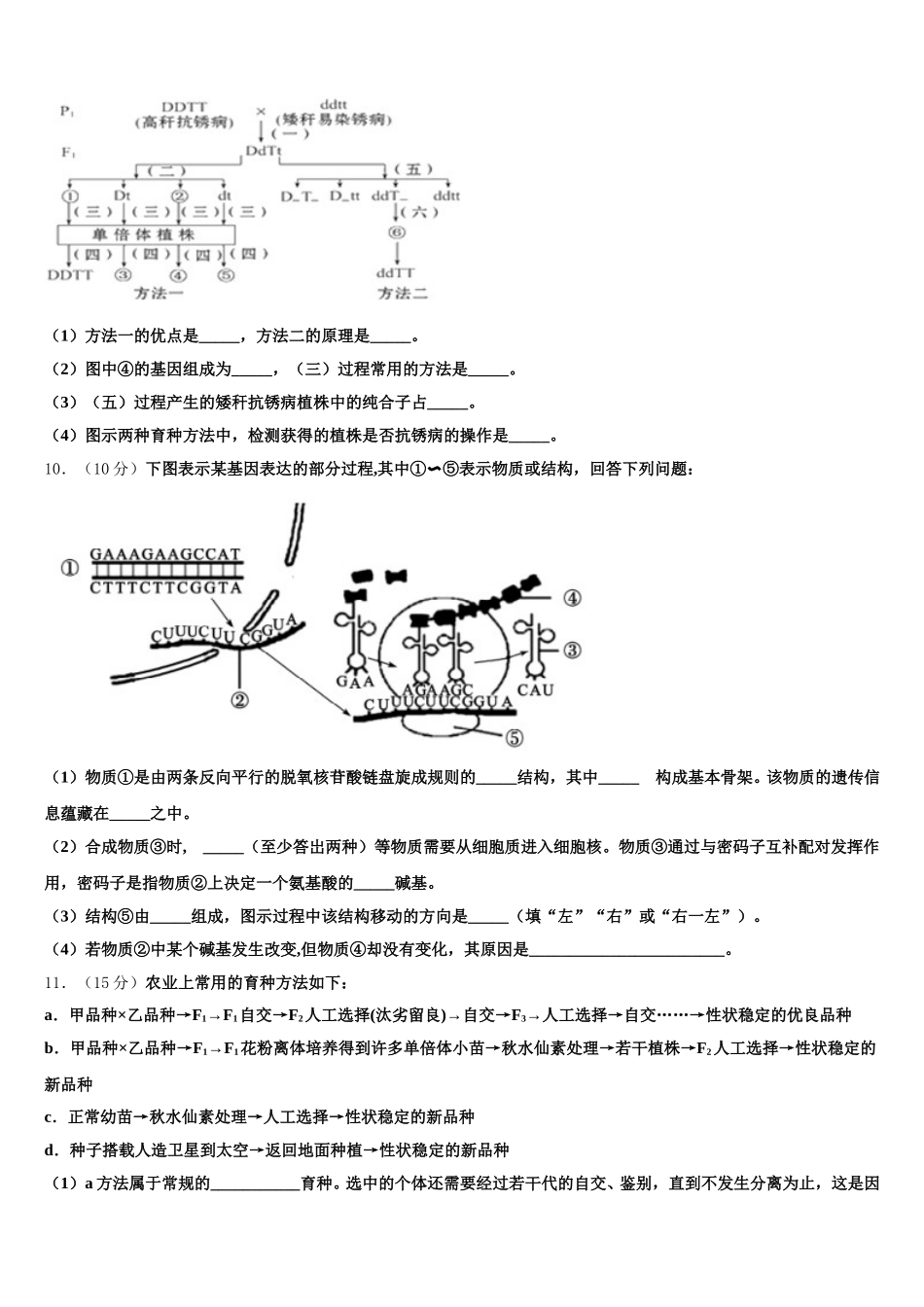甘肃省西北师大附中2025年生物高一第二学期期末学业水平测试模拟试题含解析_第3页