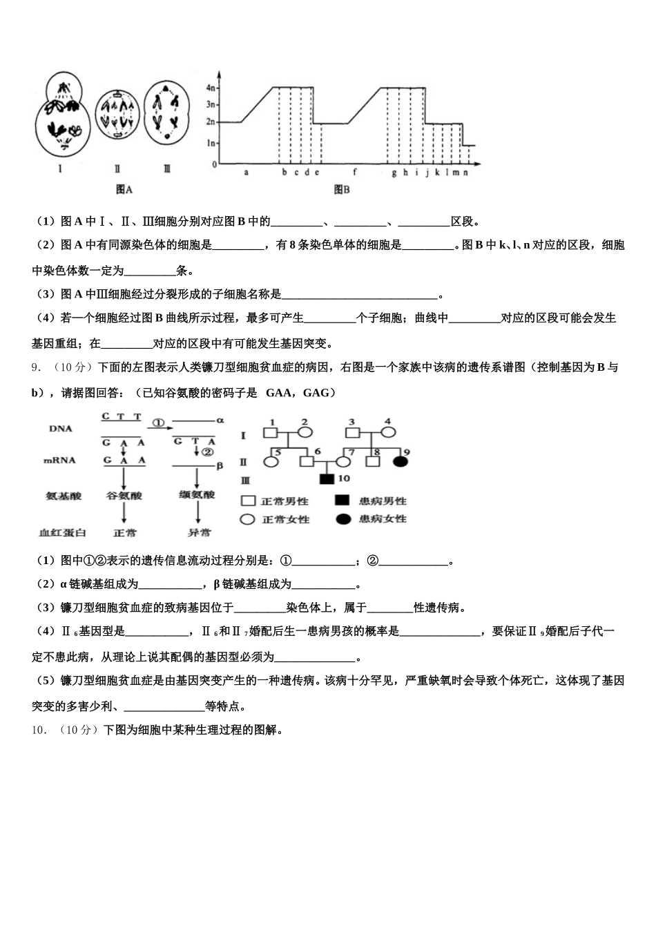 2025届甘肃省天水市一中高一下生物期末调研模拟试题含解析_第3页