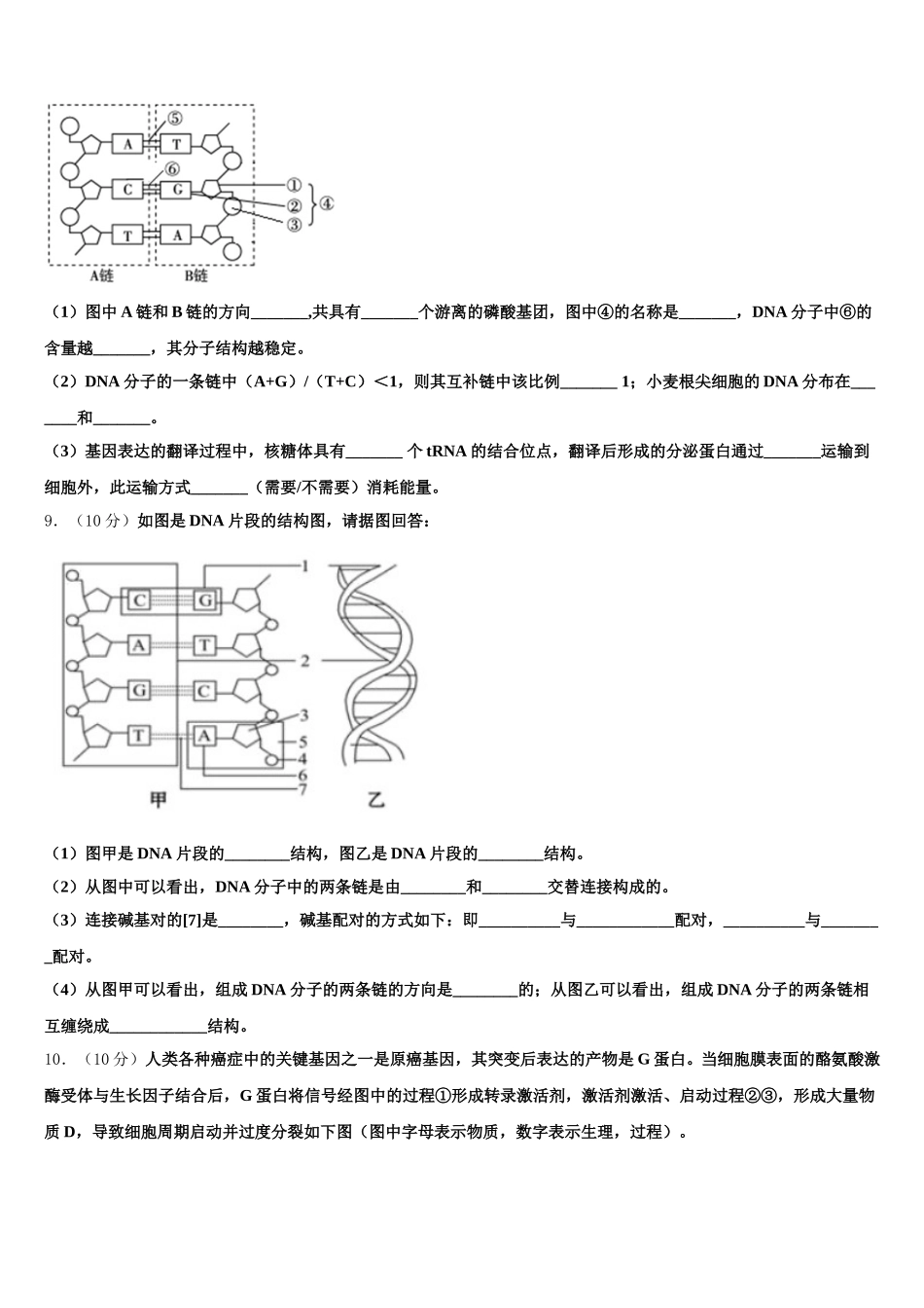 2024-2025学年甘肃省夏河县夏河中学生物高一下期末质量跟踪监视模拟试题含解析_第3页