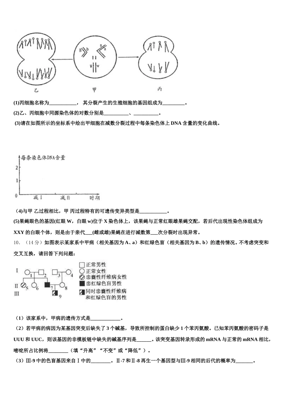 2025年甘肃省徽县第二中学高一下生物期末调研模拟试题含解析_第3页