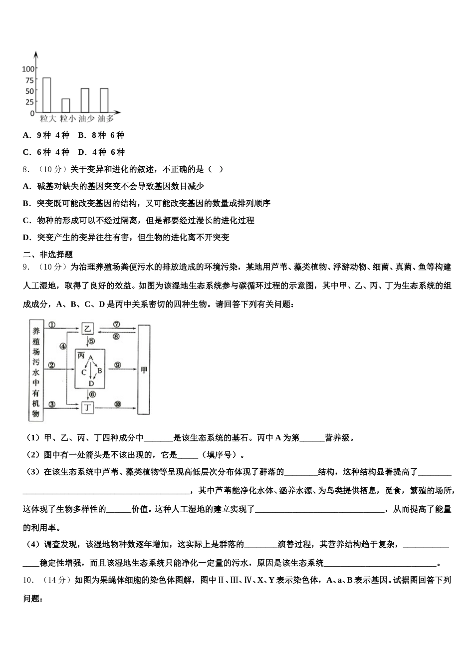 2024-2025学年海南省万宁市民族中学高一下生物期末联考试题含解析_第2页