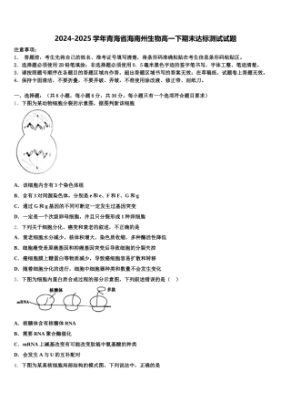 2024-2025学年青海省海南州生物高一下期末达标测试试题含解析