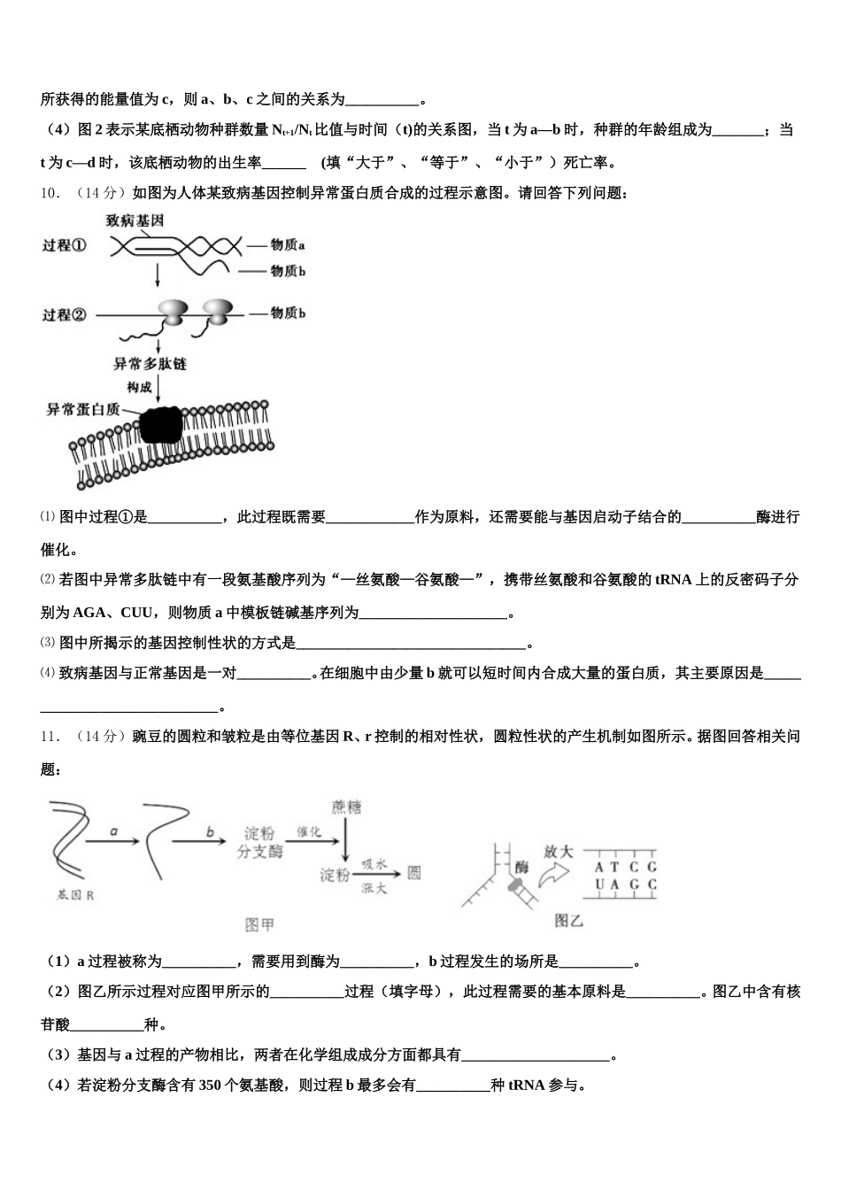 海南省洋浦中学2025届生物高一第二学期期末复习检测试题含解析_第3页