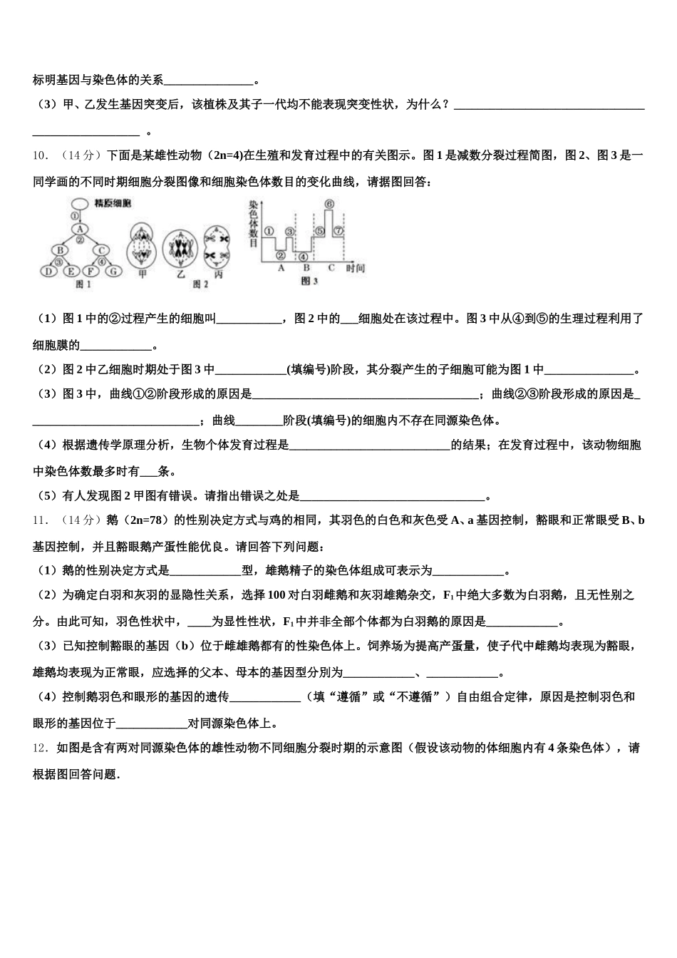 2025年海南省文昌华侨中学生物高一下期末质量跟踪监视试题含解析_第3页