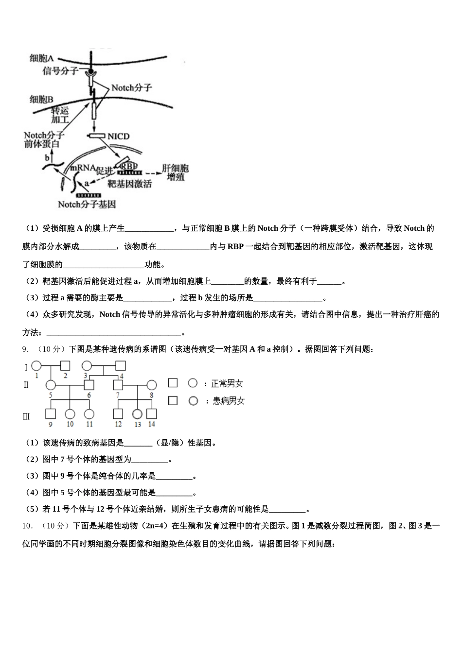 2025届海南省儋州市一中高一生物第二学期期末经典模拟试题含解析_第3页
