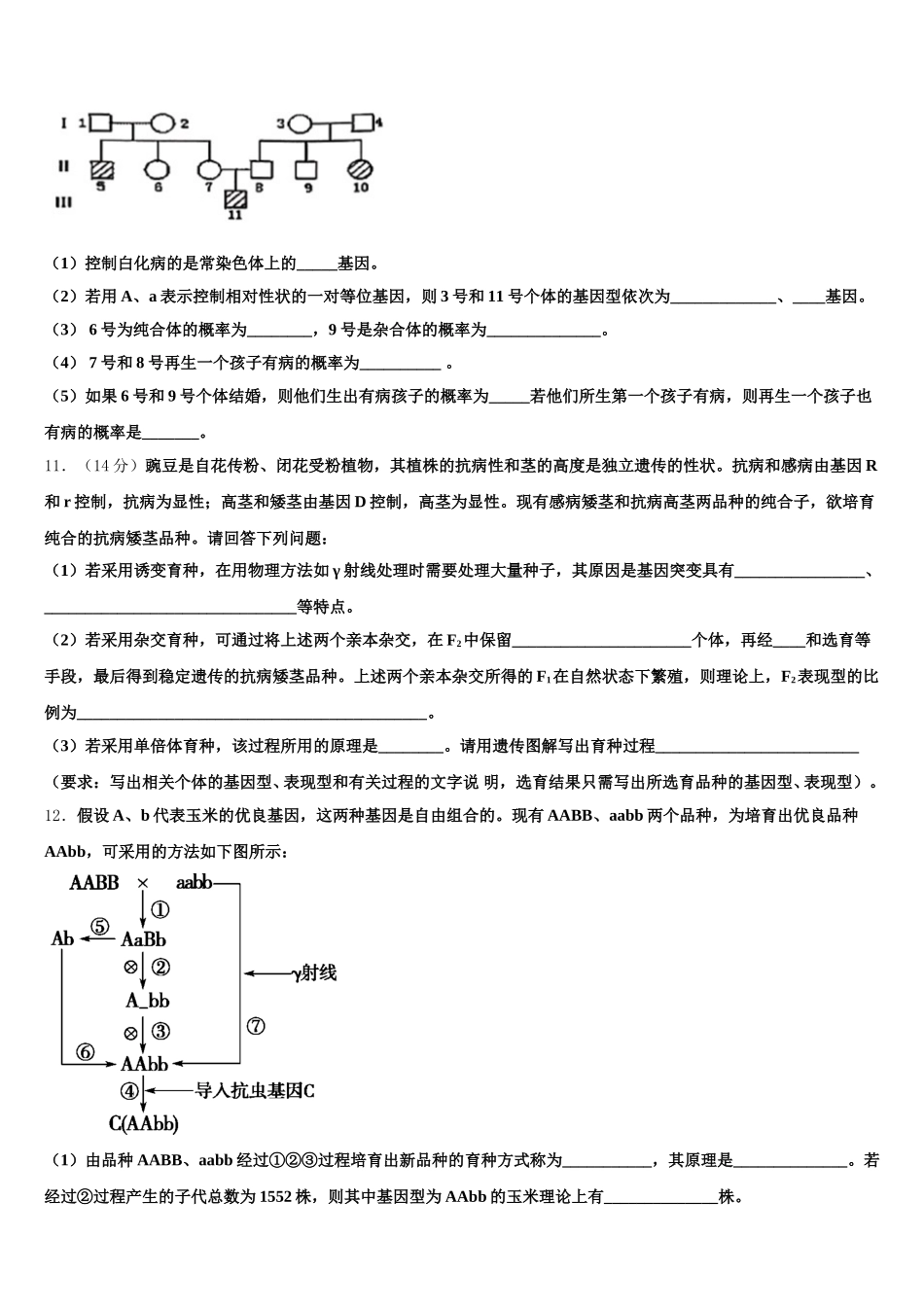 2024-2025学年海南省三亚华侨学校高一下生物期末教学质量检测模拟试题含解析_第3页