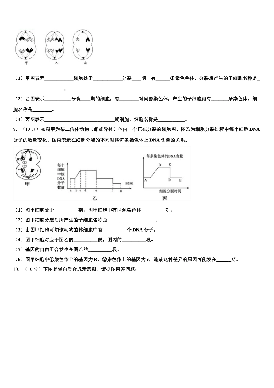 2025届广东省广州市广东第二师范学院番禺附中生物高一下期末质量跟踪监视试题含解析_第3页