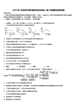 2025年广东深圳平湖外国语学校生物高一第二学期期末监测试题含解析