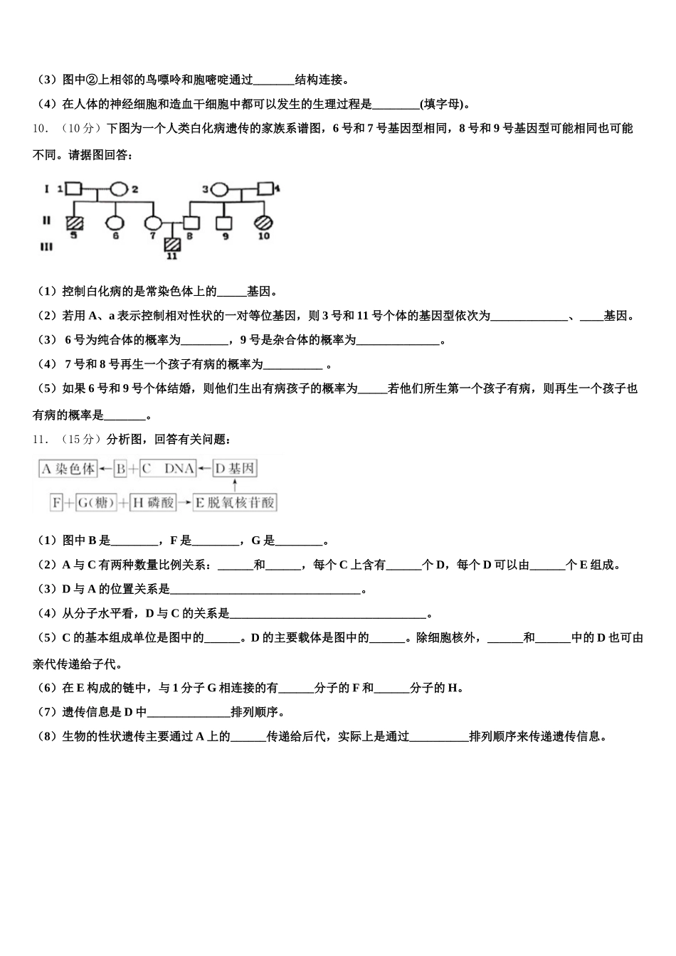 广东信宜市2024-2025学年高一下生物期末达标检测试题含解析_第3页