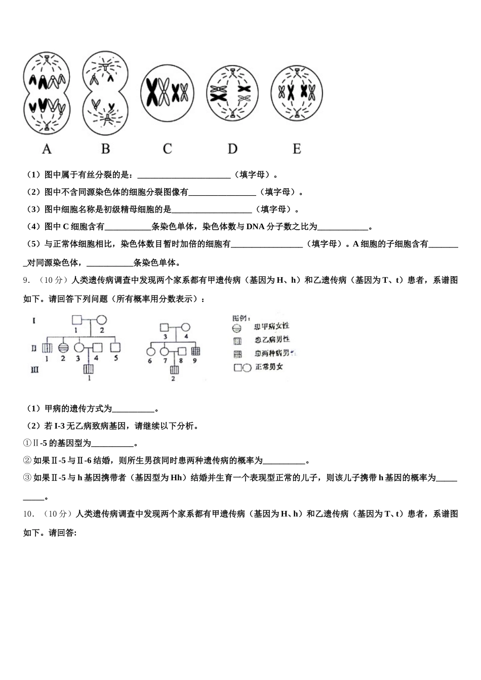 广东省兴宁市第一中学2024-2025学年高一生物第二学期期末检测模拟试题含解析_第3页