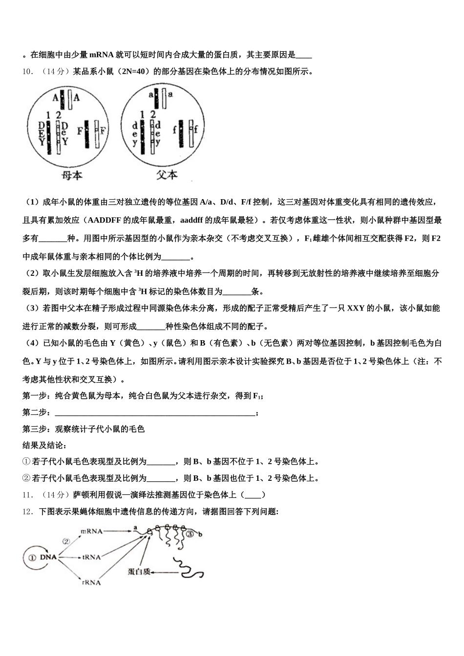 2025年广东省广州大学附属中学、铁一中学、广州外国语中学高一下生物期末达标检测试题含解析_第3页