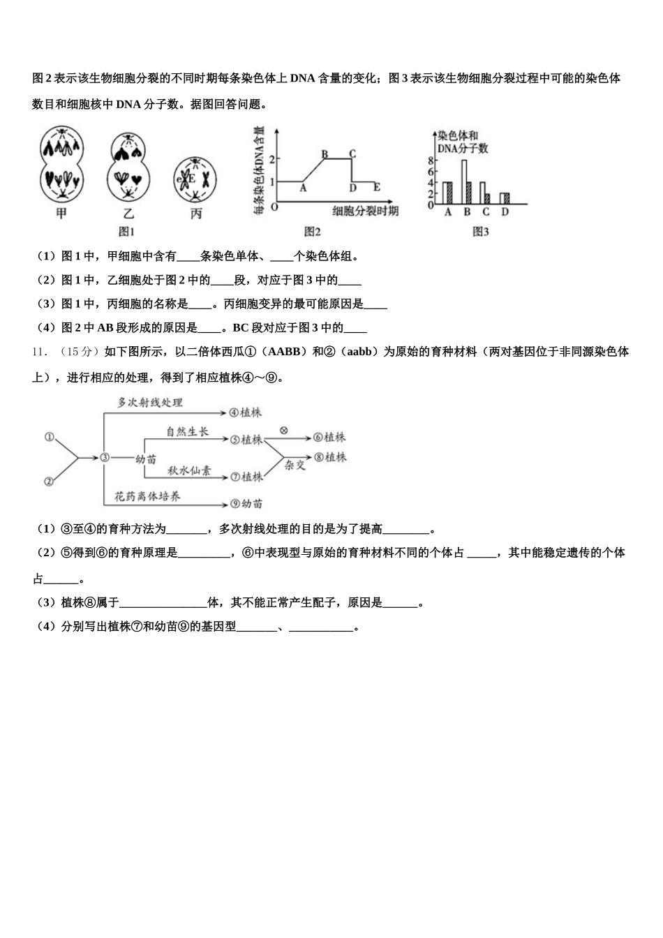 广东省河源市龙川县隆师中学2024-2025学年生物高一下期末达标检测模拟试题含解析_第3页