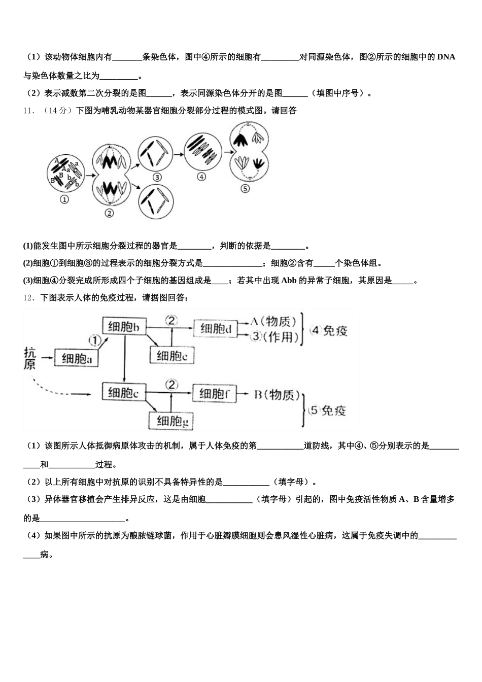 广东省中山一中2025届生物高一第二学期期末复习检测试题含解析_第3页