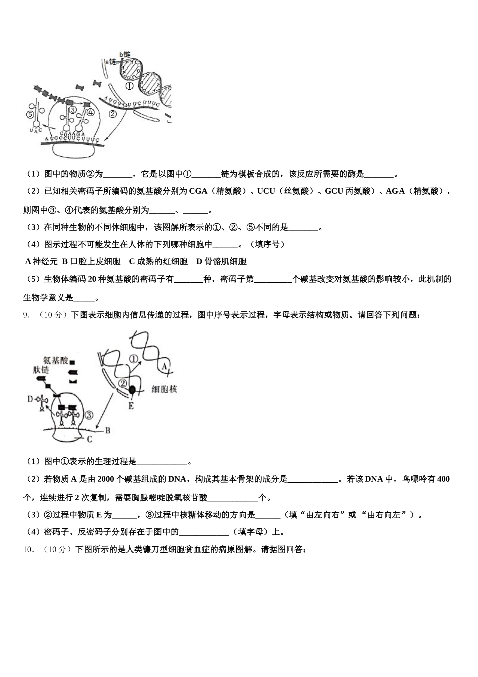 2025届广东省揭阳市生物高一下期末调研模拟试题含解析_第3页