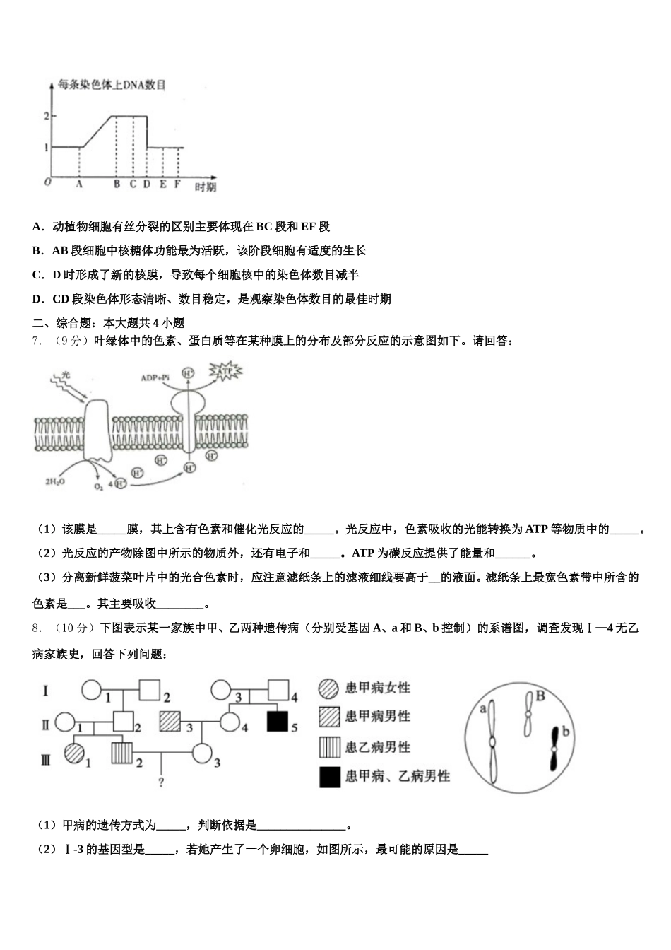 2025年广东潮州市高级中学生物高一下期末综合测试试题含解析_第2页