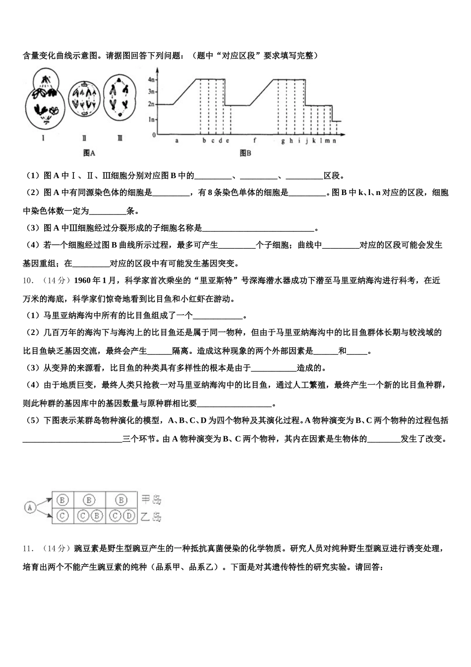 2025届广东省惠州市第一中学生物高一第二学期期末复习检测试题含解析_第3页