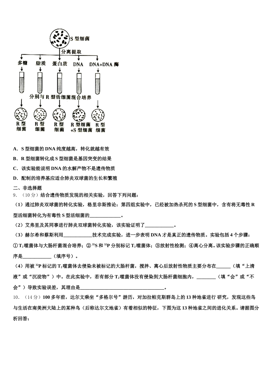 深圳市龙岗区2024-2025学年高一下生物期末达标检测模拟试题含解析_第3页