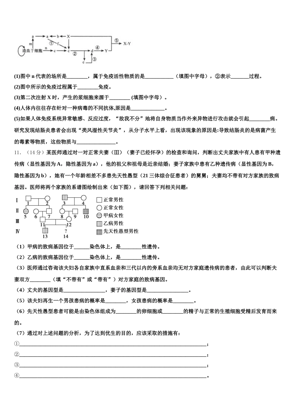 广东省惠州市第一中学2024-2025学年生物高一第二学期期末学业水平测试试题含解析_第3页