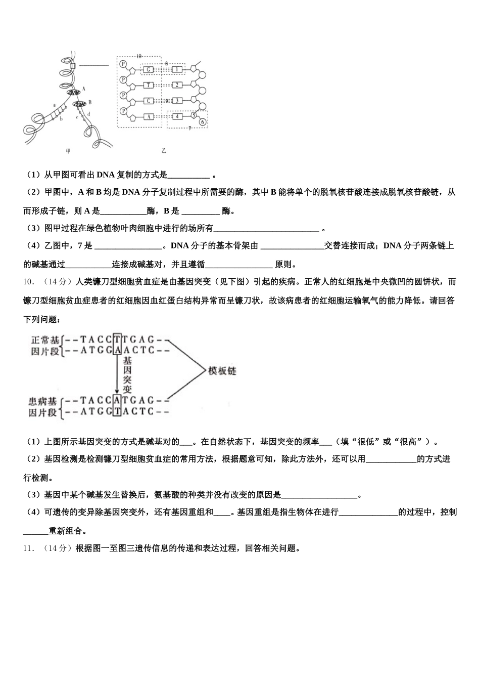 2025届广东顺德华侨中学高一生物第二学期期末调研试题含解析_第3页