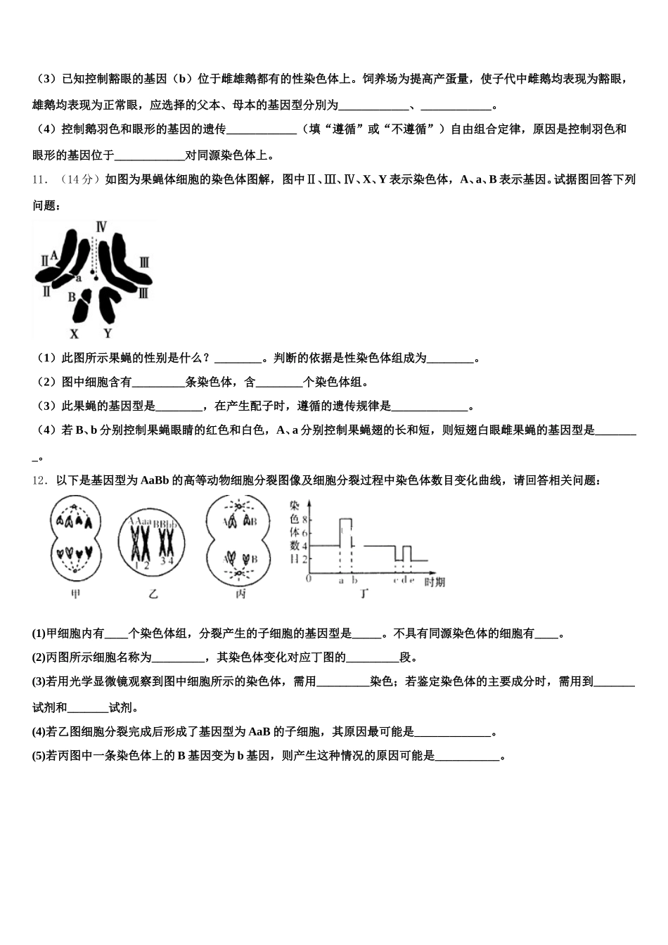 2025年广东省茂名市生物高一下期末监测试题含解析_第3页