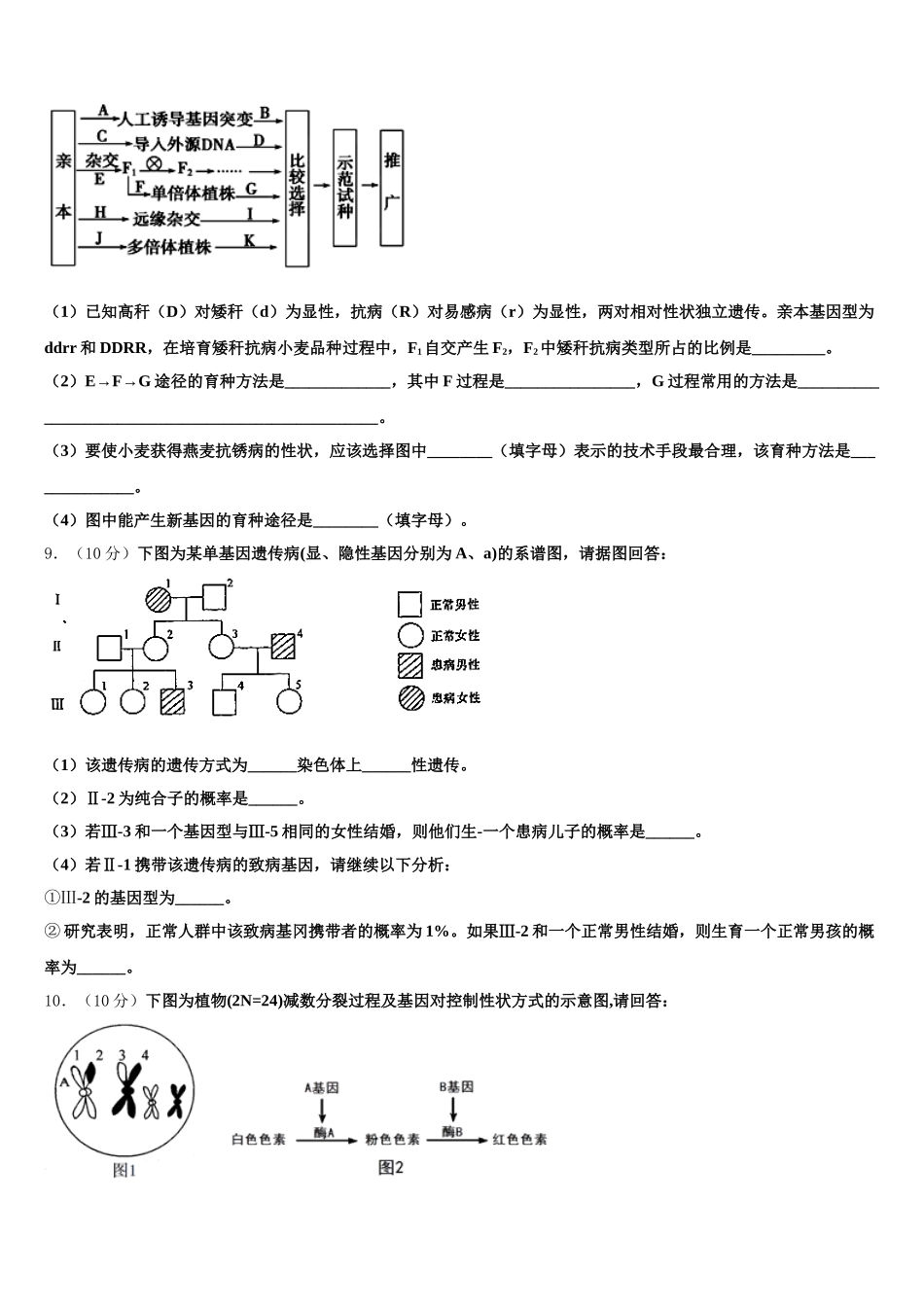 广东深圳华师附中2024-2025学年高一下生物期末联考模拟试题含解析_第3页