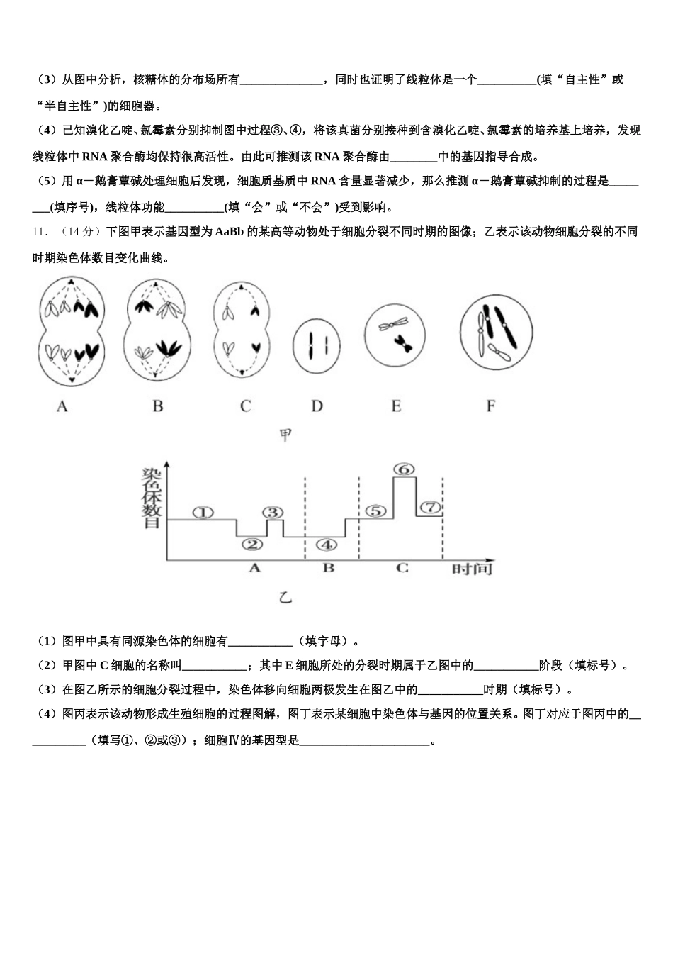 2024-2025学年广东省茂名市第一中学生物高一第二学期期末达标检测试题含解析_第3页