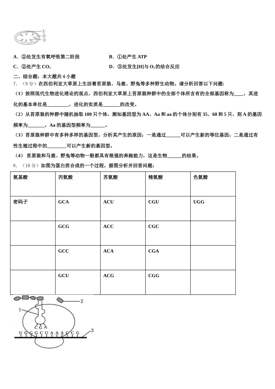 广东省汕头市潮阳区潮师高级中学2025届高一生物第二学期期末综合测试模拟试题含解析_第2页