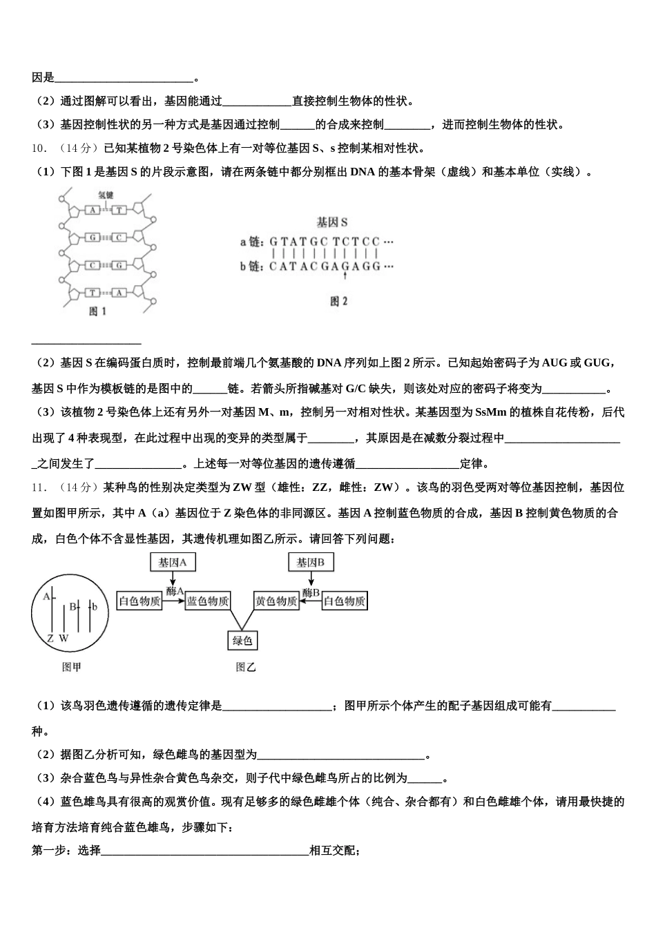 广东省深圳市南山区2025届高一生物第二学期期末预测试题含解析_第3页
