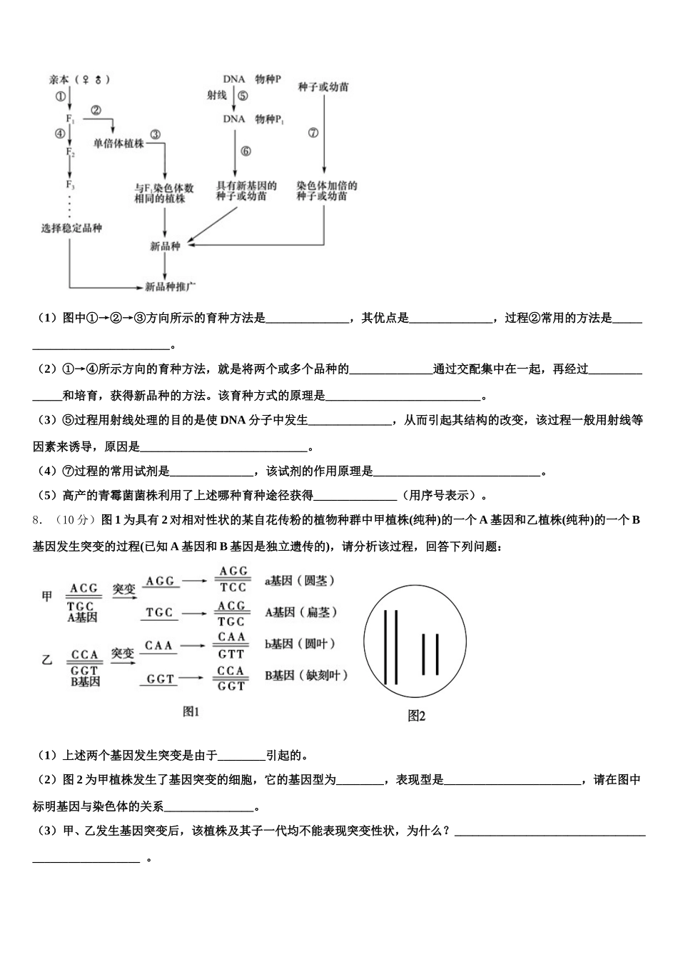 广东深圳罗湖外国语学校2024-2025学年生物高一下期末预测试题含解析_第2页