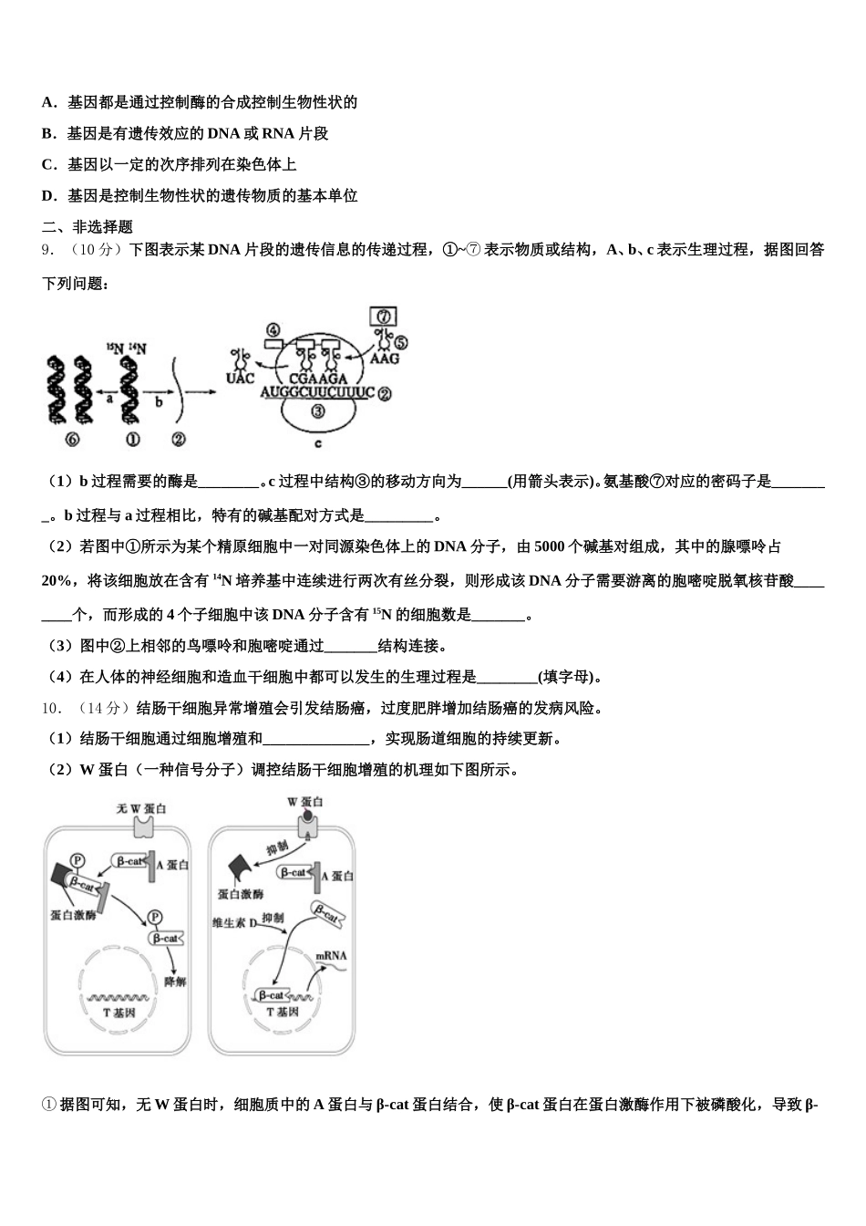 2025年广东省梅县东山中学生物高一下期末复习检测模拟试题含解析_第2页