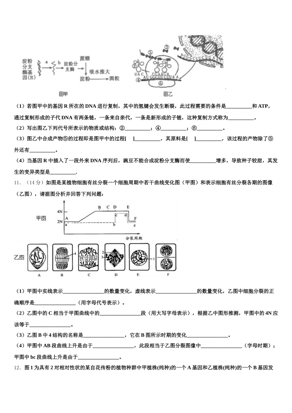 2025年广东省培正中学生物高一下期末质量检测试题含解析_第3页