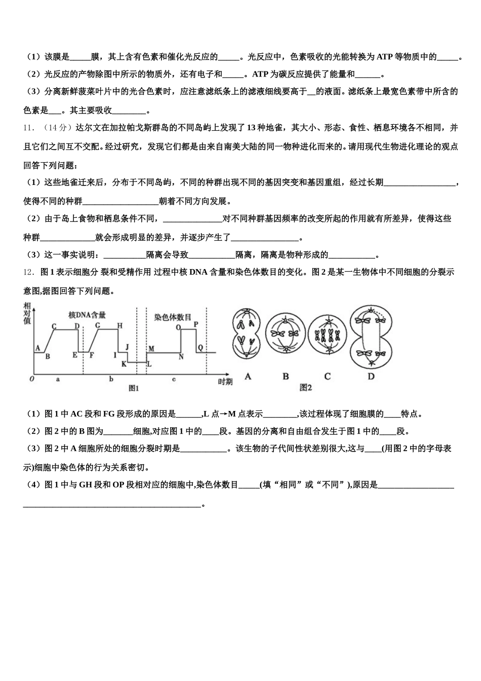 广东省佛山市重点中学2024-2025学年生物高一下期末考试试题含解析_第3页